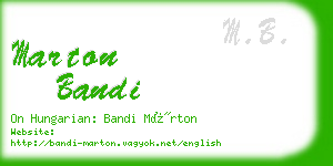 marton bandi business card